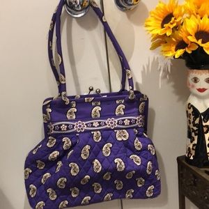 Vera Bradley, vintage purse/satchel.  Quilted wbeautiful floral Paisley pattern.
